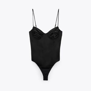 Zara Satin Effect Corset / Bustier inspired Bodysuit